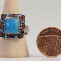 Navajo Turquoise Coral Ring 5