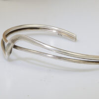 Hallmarked Modernist Silver Bangle Cuff 1977 Vintage 3