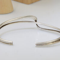 Hallmarked Modernist Silver Bangle Cuff 1977 Vintage 2