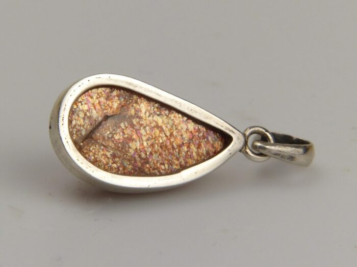 Sunstone plagioclase feldspar silver pendant 9