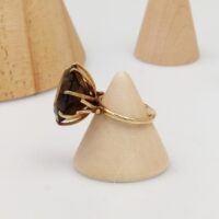 Smokey quartz gold ring london 1971 2