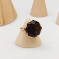 Smokey quartz gold ring london 1971 4