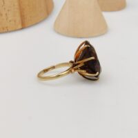 Smokey quartz gold ring london 1971 6