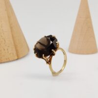 Smokey quartz gold ring london 1971