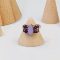 Vintage Silver Ring Lavender Amethyst Cabachon 1