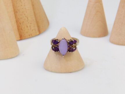 Vintage Silver Ring Lavender Amethyst Cabachon 1