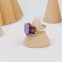 Vintage Silver Ring Lavender Amethyst Cabachon 2