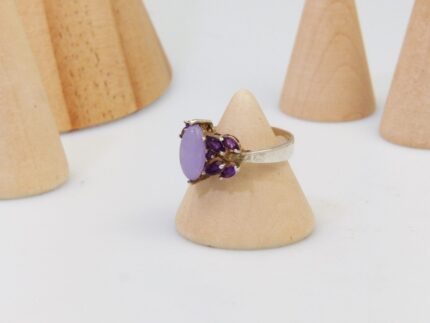 Vintage Silver Ring Lavender Amethyst Cabachon 2