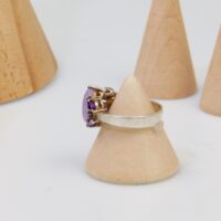 Vintage Silver Ring Lavender Amethyst Cabachon 4