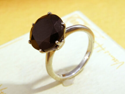 Vintage Smoky Quartz Cocktail Ring Silver Ring 1