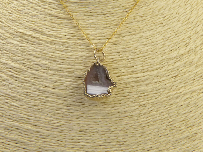 1 Gold Agate Crystal Pendant