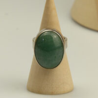 Vintage Aventurine Silver Ring 1961 1