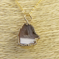 2 Gold Agate Crystal Pendant