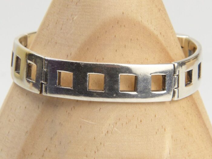 Hallmarked Silver Geometric Bangle
