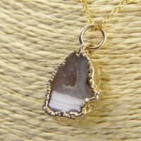 3 Gold Agate Crystal Pendant