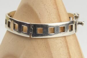 Hallmarked Silver Geometric Bangle