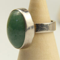 Vintage Aventurine Silver Ring 1961 3