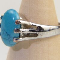 Vintage Howlite Rhodium Silver Ring 3