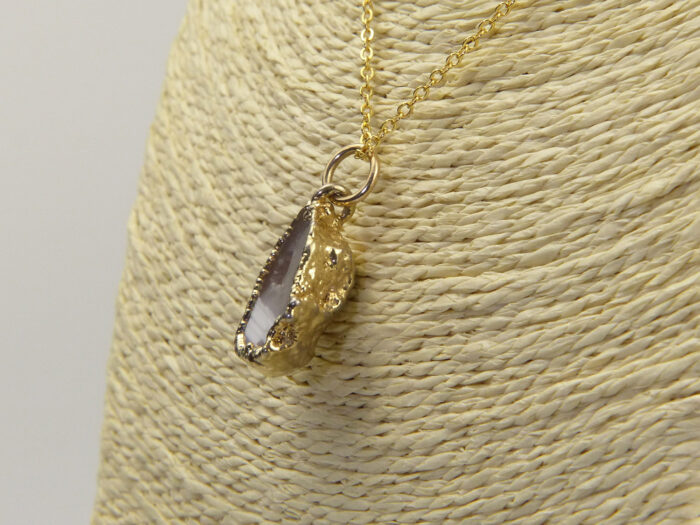 4 Gold Agate Crystal Pendant