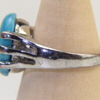 Vintage Howlite Rhodium Silver Ring 4