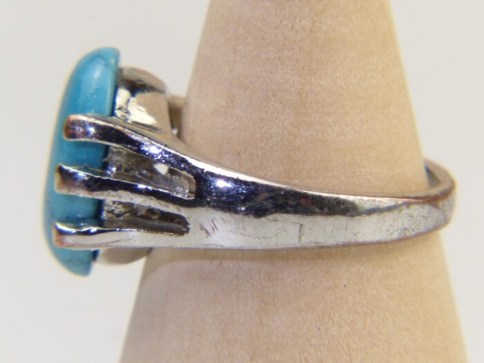 Vintage Howlite Rhodium Silver Ring 4