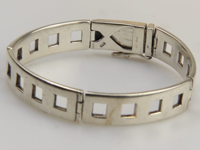 Hallmarked Silver Geometric Bangle