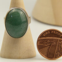 Vintage Aventurine Silver Ring 1961 6