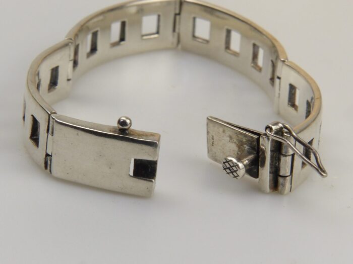Hallmarked Silver Geometric Bangle