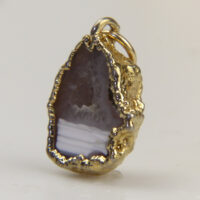 8 Gold Agate Crystal Pendant