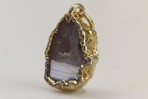 8 Gold Agate Crystal Pendant