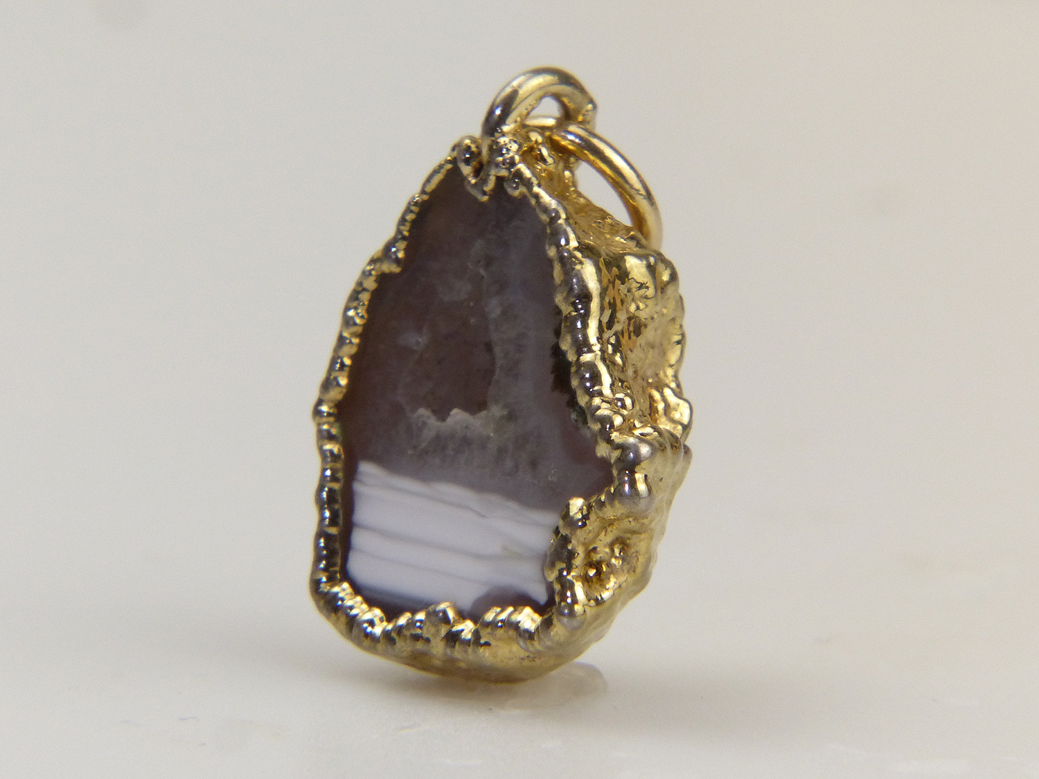 8 Gold Agate Crystal Pendant