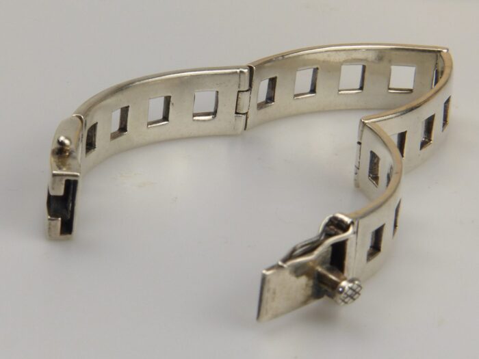 Hallmarked Silver Geometric Bangle