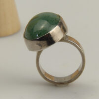 Vintage Aventurine Silver Ring 1961 8