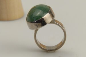 Vintage Aventurine Silver Ring 1961 8