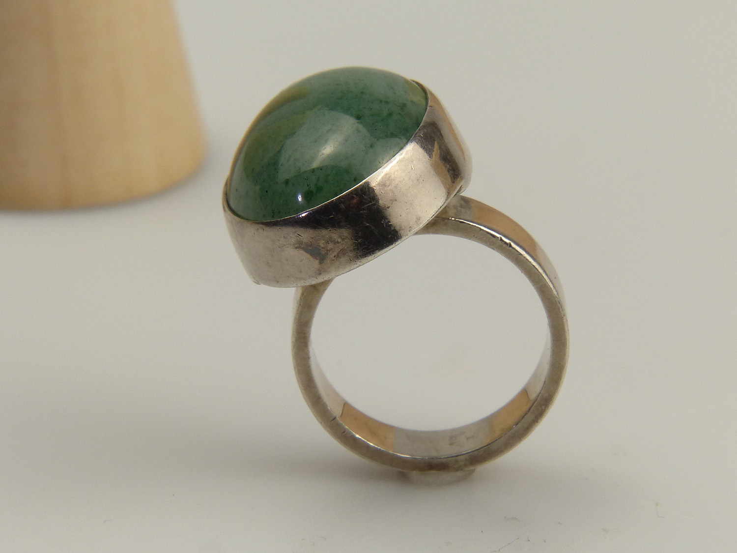 Vintage Aventurine Silver Ring 1961 8