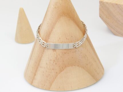 Vintage Silver Identity Bracelet Laser Cut 1