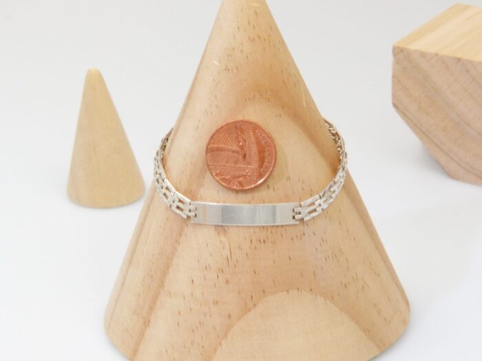 Vintage Silver Identity Bracelet Laser Cut 2
