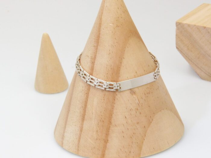 Vintage Silver Identity Bracelet Laser Cut 6