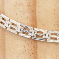 Vintage Silver Identity Bracelet Laser Cut 7