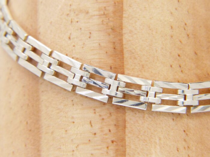 Vintage Silver Identity Bracelet Laser Cut 7