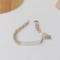 BB2 Vintage Silver Identity Bracelet Laser Cut 9