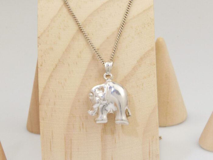Silver Elephant Pendant Necklace 1