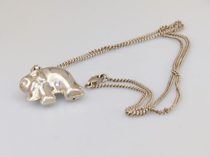 Silver Elephant Pendant Necklace 10