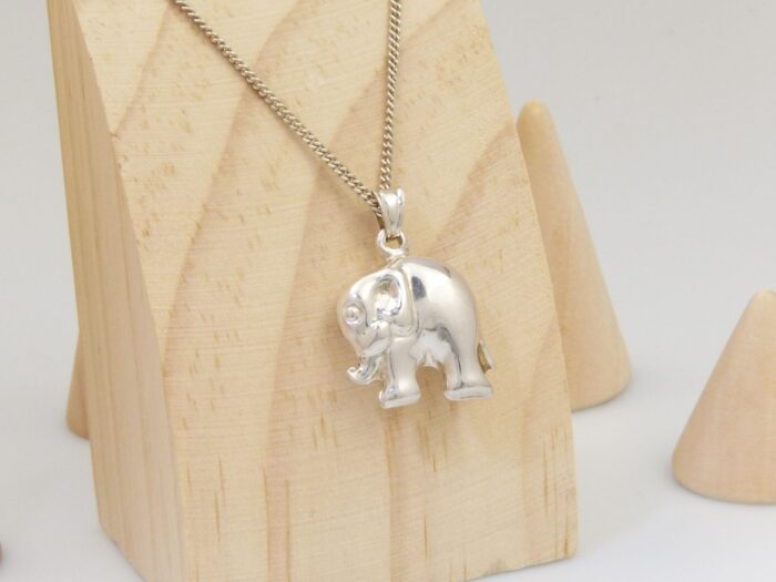 Silver Elephant Pendant Necklace 2