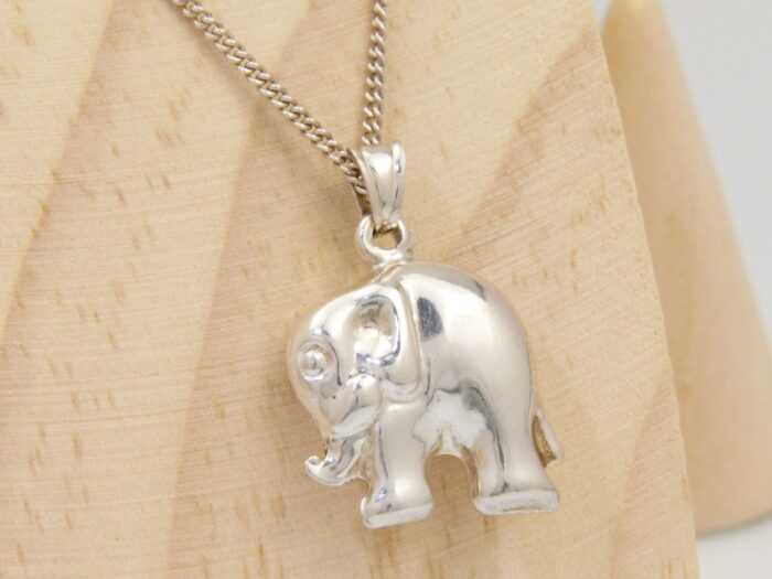 Silver Elephant Pendant Necklace 3