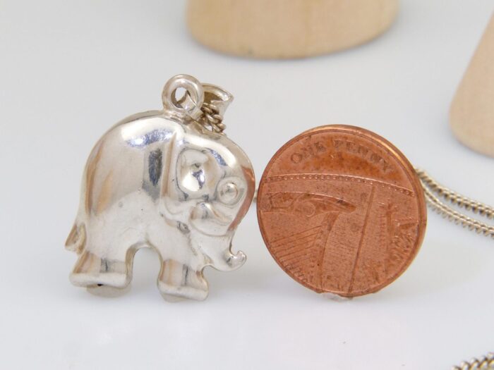Silver Elephant Pendant Necklace 5