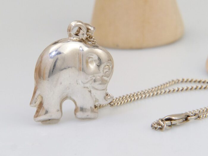 Silver Elephant Pendant Necklace 8