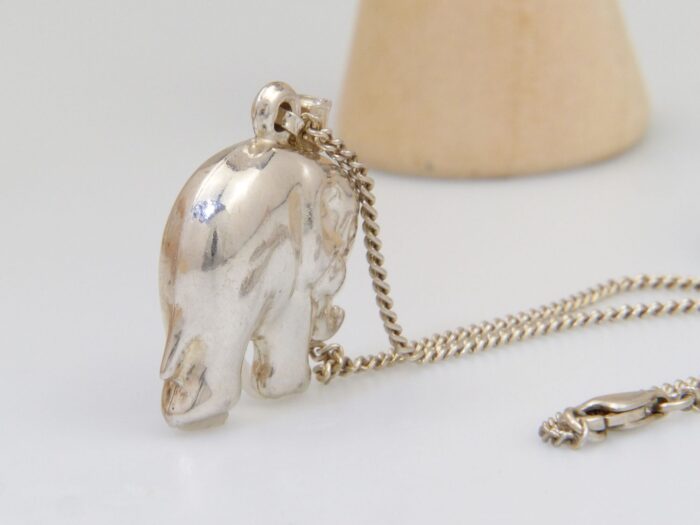 Silver Elephant Pendant Necklace 9