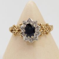 Vintage Gold Sapphire Diamond Ring 1