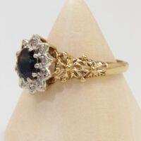 Vintage Gold Sapphire Diamond Ring 2